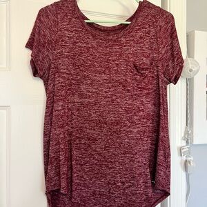 Hollister Burgundy Heathered Short Sleeve Tee